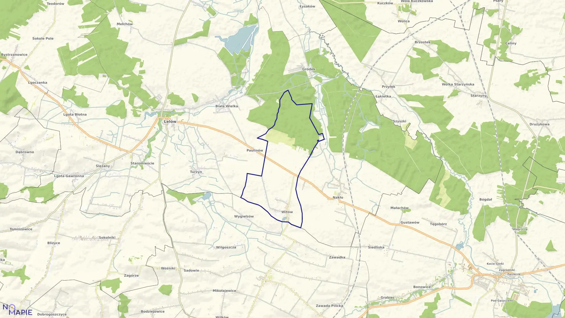 Mapa obrębu WITÓW w gminie Irządze